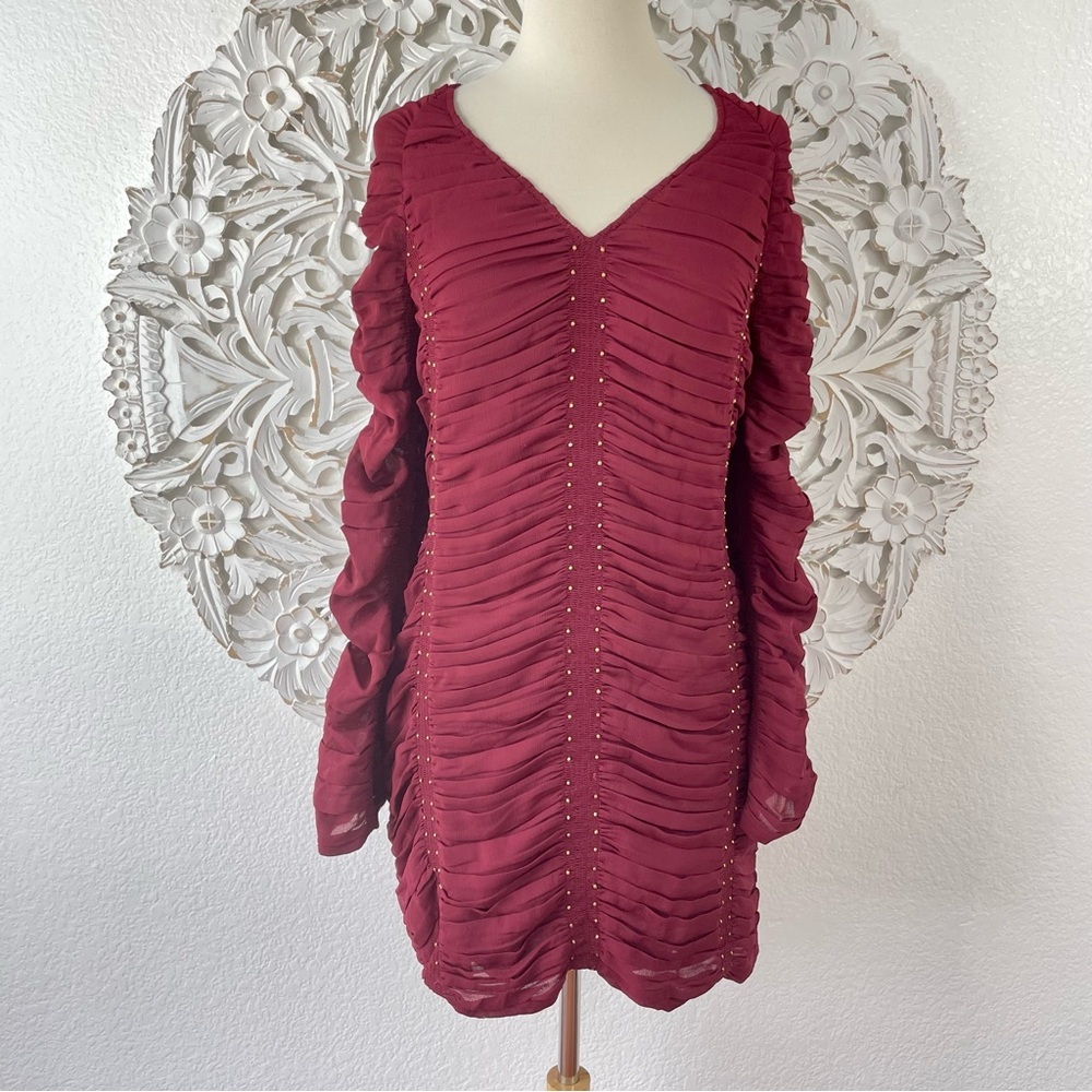 {Free People} Western Romance Ruched Mini Dress, Size XS, NWT
